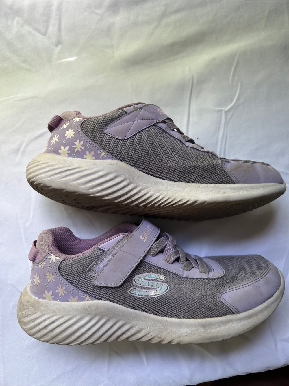 Skechers Girls' Lavender Floral Slip-On Sneakers